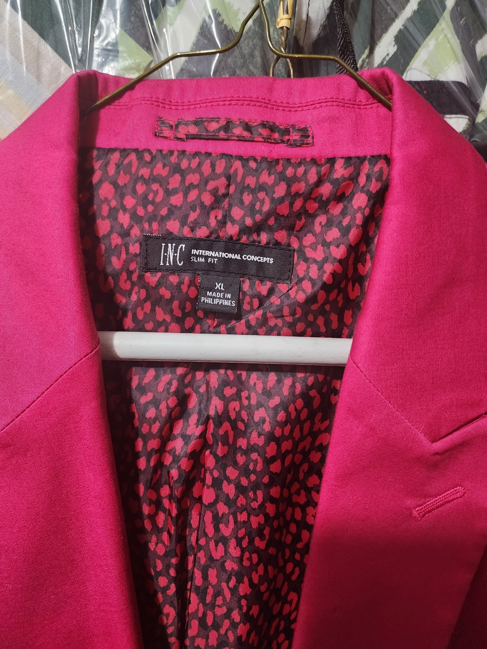 INC International Concepts Hot Pink Blazer with Leopard Lining